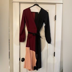 Anthropologie x Hutch Anissa crepe color block dress size medium